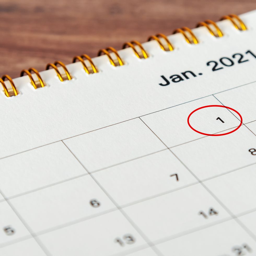 circled january 1st 2021 calendar