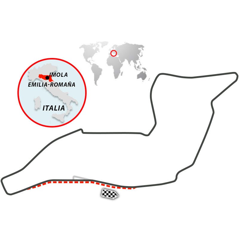 trazado del circuito de imola, en italia