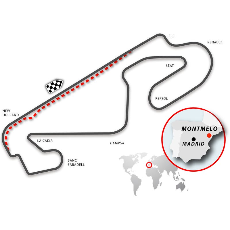 trazado del circuito de montmeló, barcelona catalunya