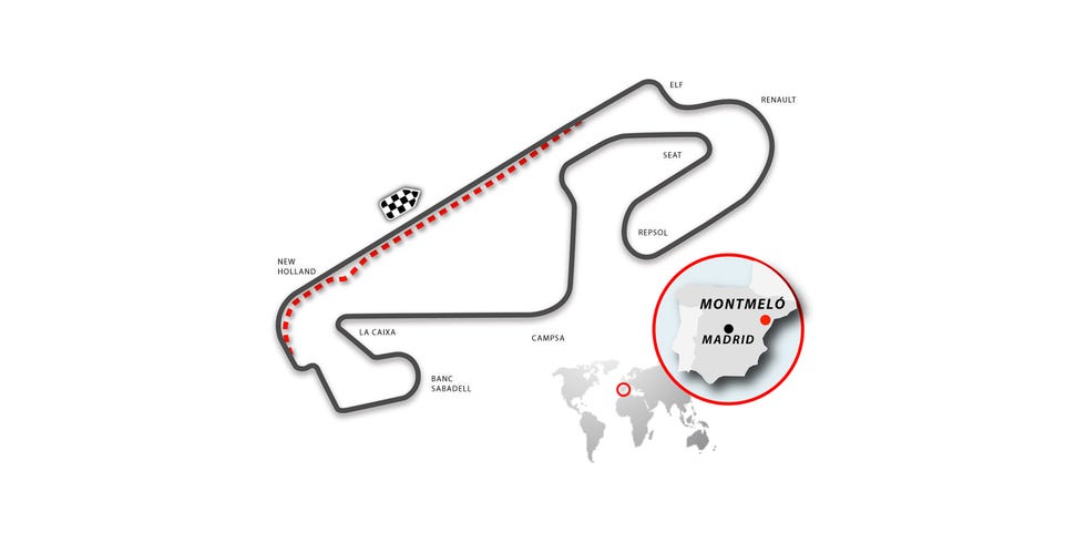 trazado del circuito de montmeló, barcelona catalunya