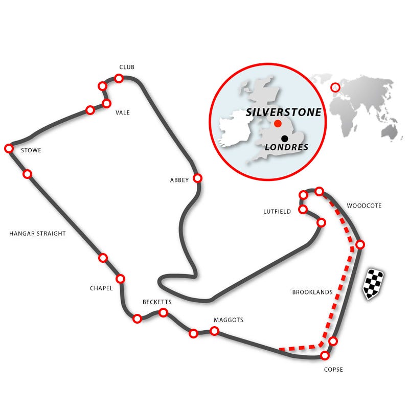 trazado del circuito de silverstone