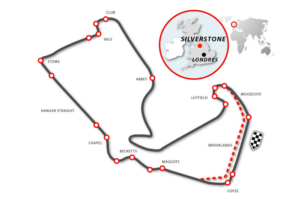 trazado del circuito de silverstone