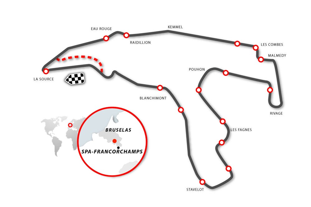 trazado del circuito de spa francorchamps