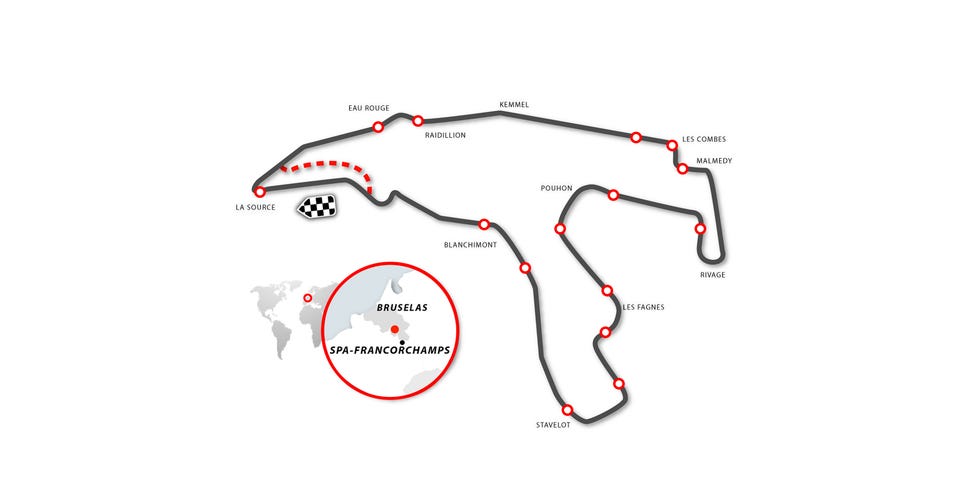 trazado del circuito de spa francorchamps