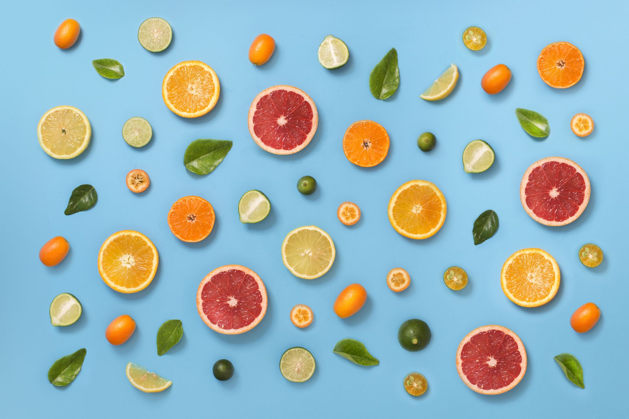 Citrus fruits pattern background.