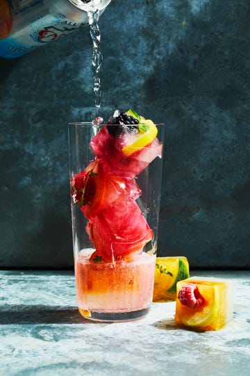 citrus herb hibiscus ice cubes
