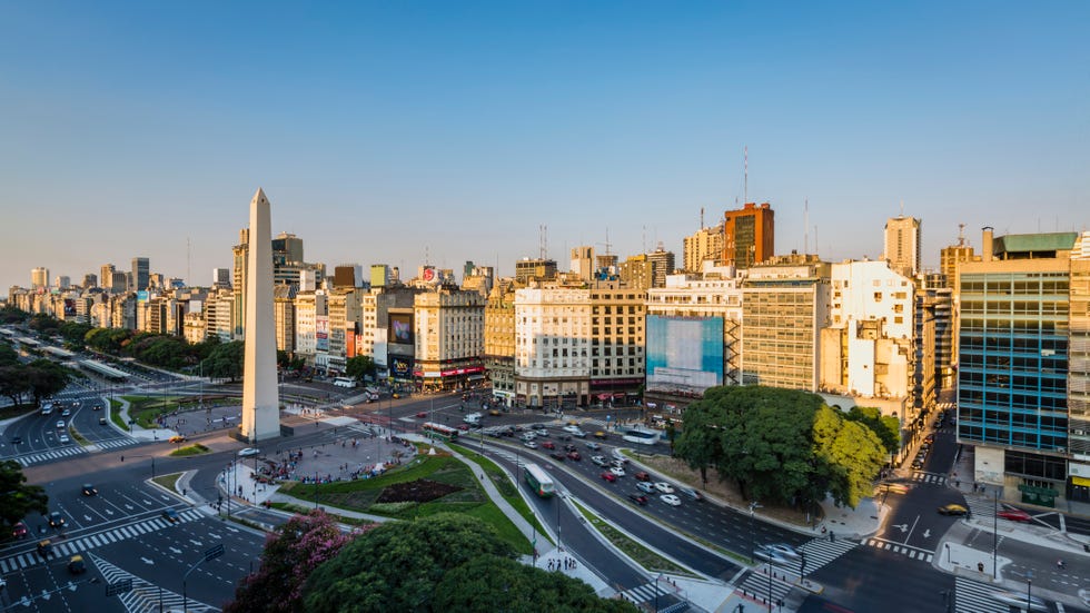 a city landmark, obelisk on ave 9 de julio