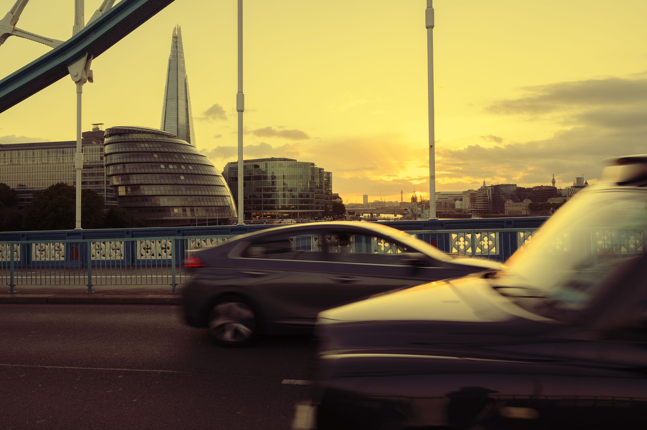 Driving In London Is A Right Good Time On The Wrong Side Of The Road   City Road And London Southwark Skyline At Sunset Royalty Free Image 1672458775 