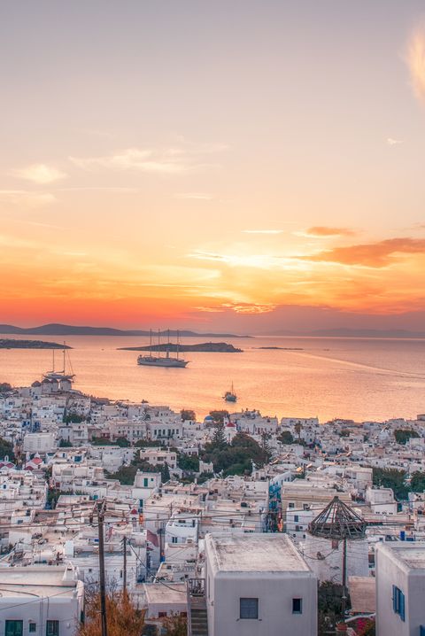 cityscape of mykonos, greece
