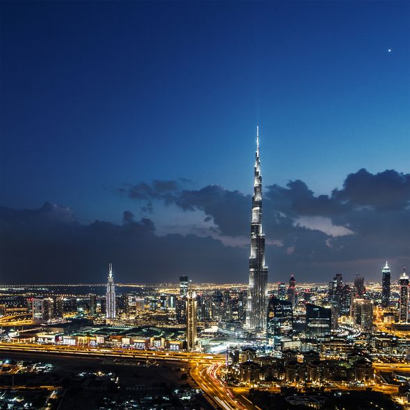 Cityscape with Burj Khalifa, Dubai, United Arab Emirates