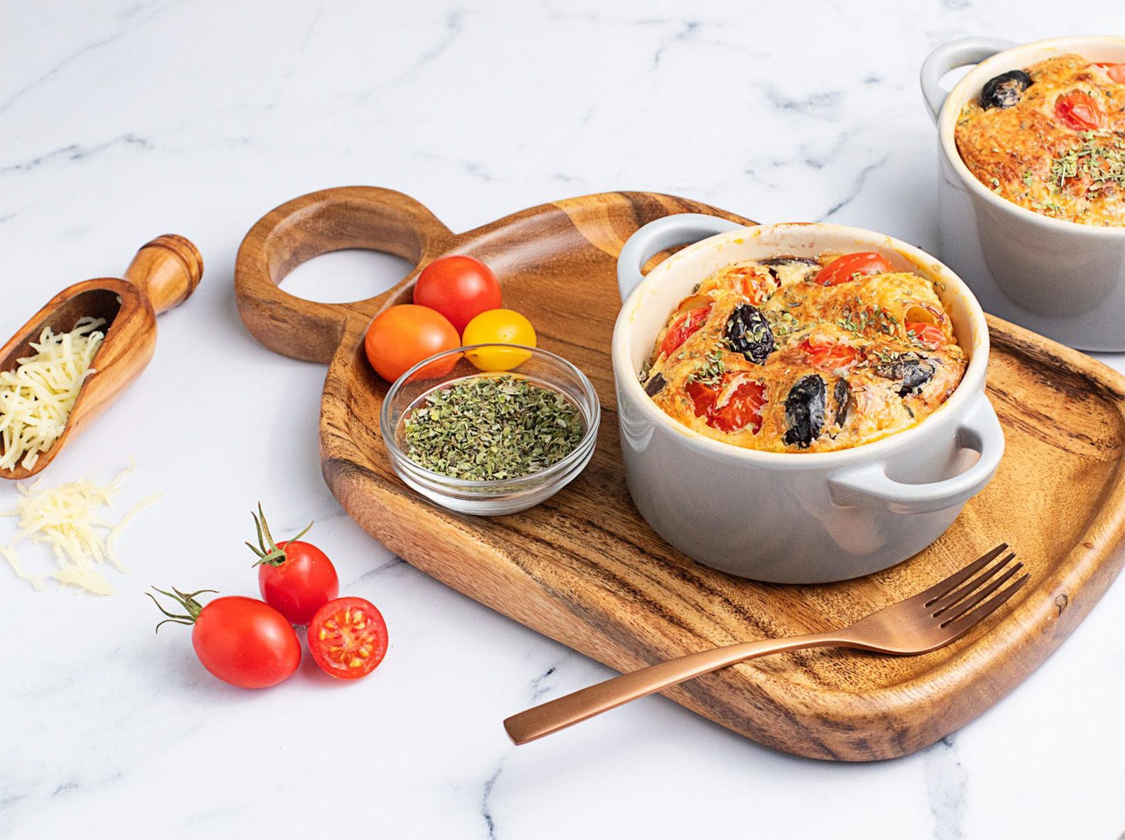 clafoutis de tomates y queso emmental