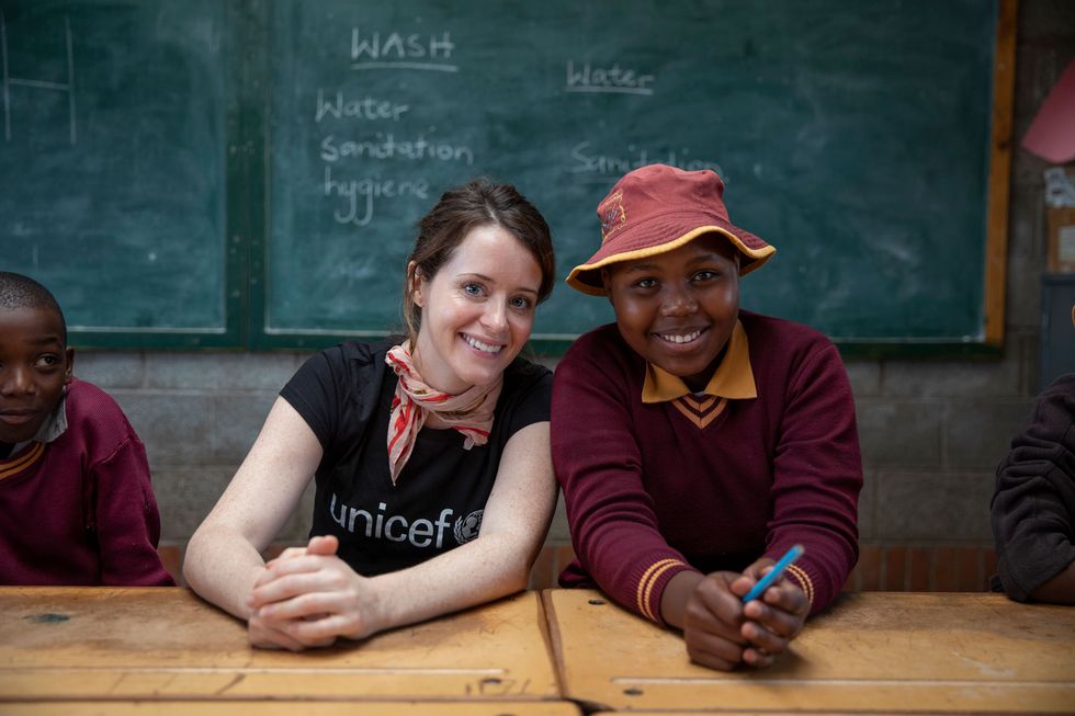 claire foy in lesotho in 2020, for unicef uk