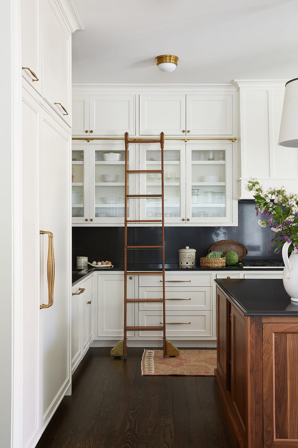 kitchen with a ladder