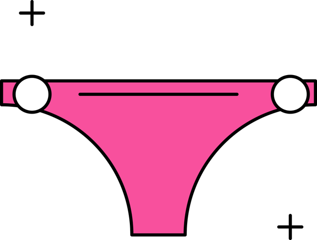 Swimsuit bottom, Pink, Line, Undergarment, Briefs, Swimwear, Clip art, Bikini, 