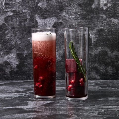 sparkling pomegranate cocktail in a glass
