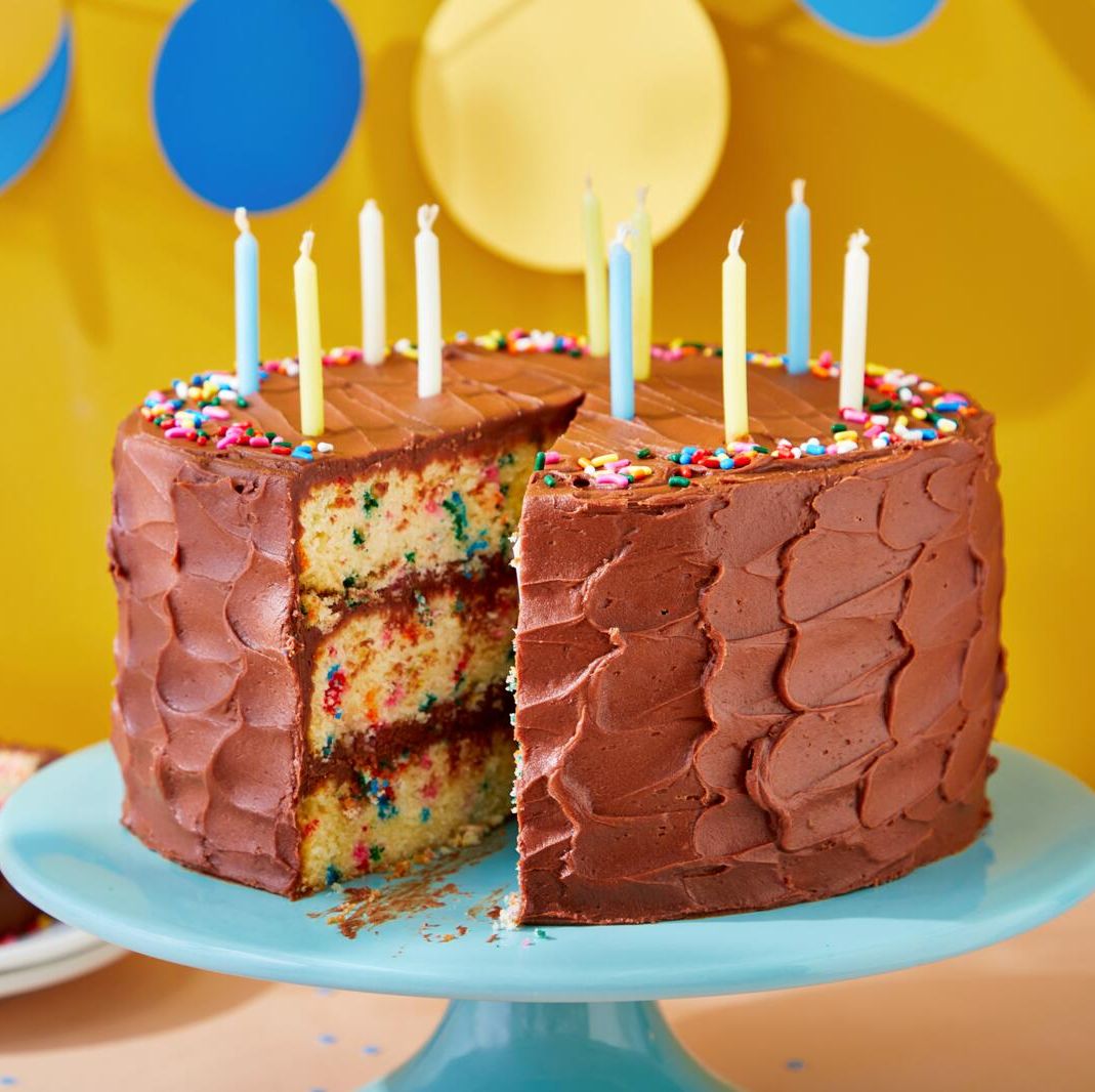 Classic Confetti Birthday Cake With Chocolate Buttercream Recipe