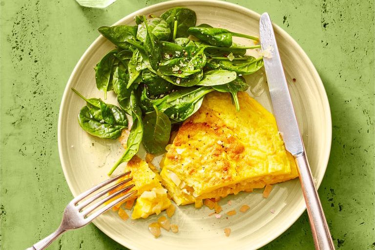 classic omelet and greens