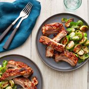 whole30 slow cooker classic bbq ribs with brussels sprouts
