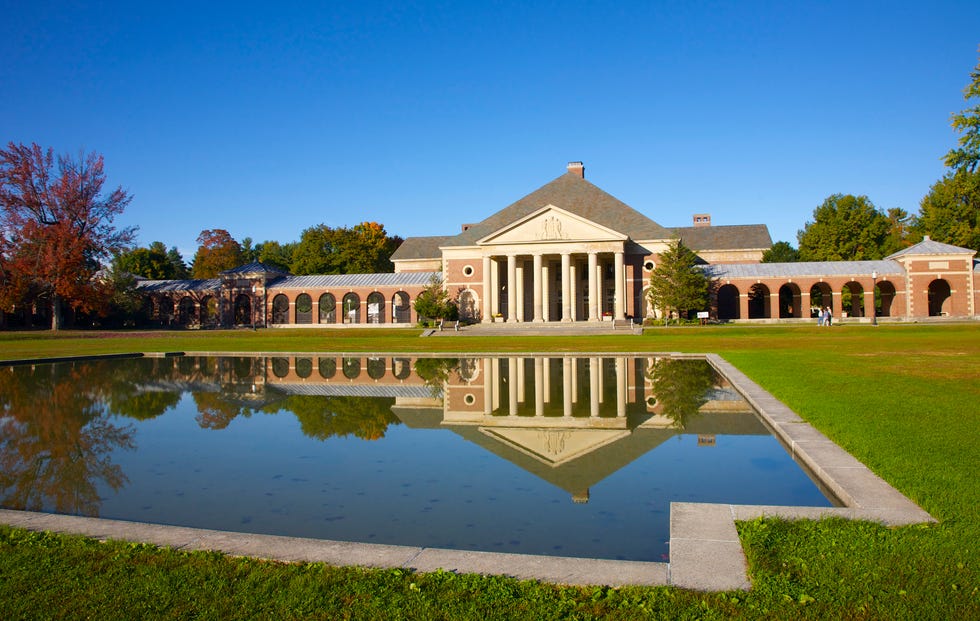 classical architecture and pool, saratoga