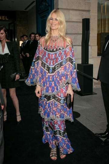 claudia schiffer maxi abito lungo vestito