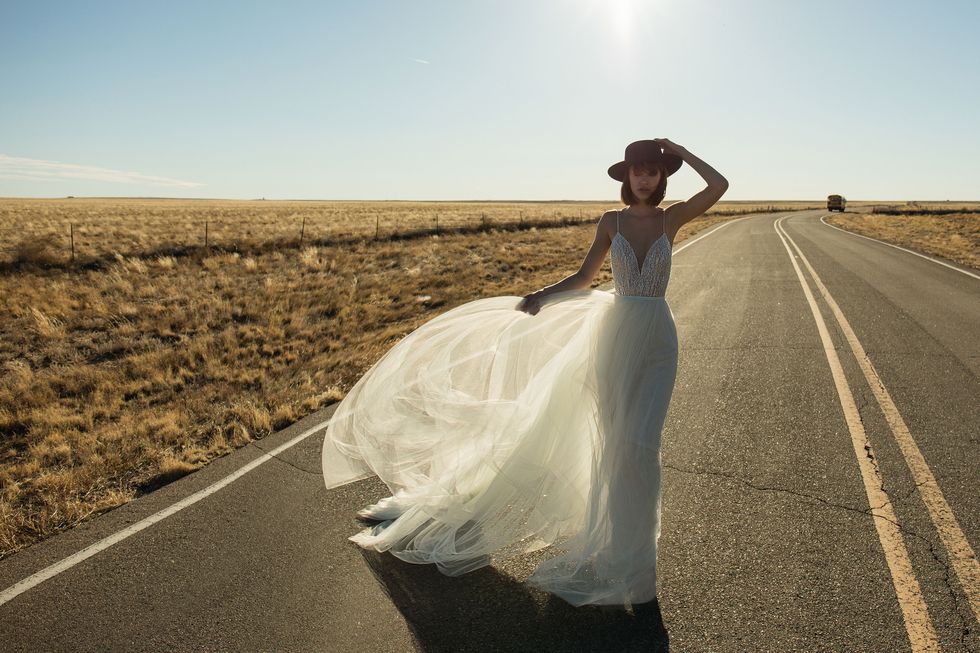Wedding dress, Bride, Photograph, Dress, Gown, Bridal clothing, Bridal accessory, Wedding, Photography, Landscape, 