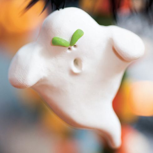 Grouchy Ghost Clay Decorations