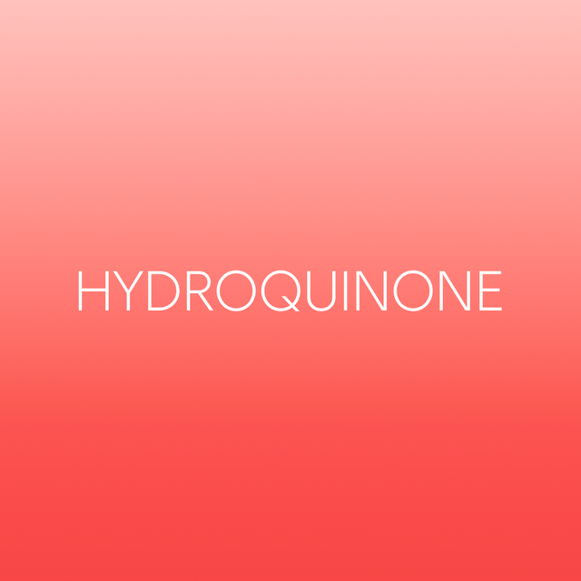 text displaying the word hydroquinone on a gradient background