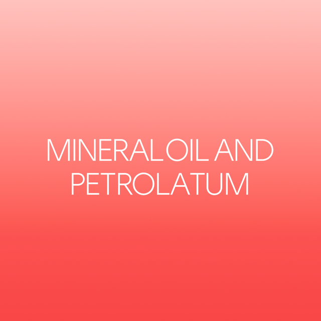 text indicating the names of two ingredients mineral oil and petrolatum