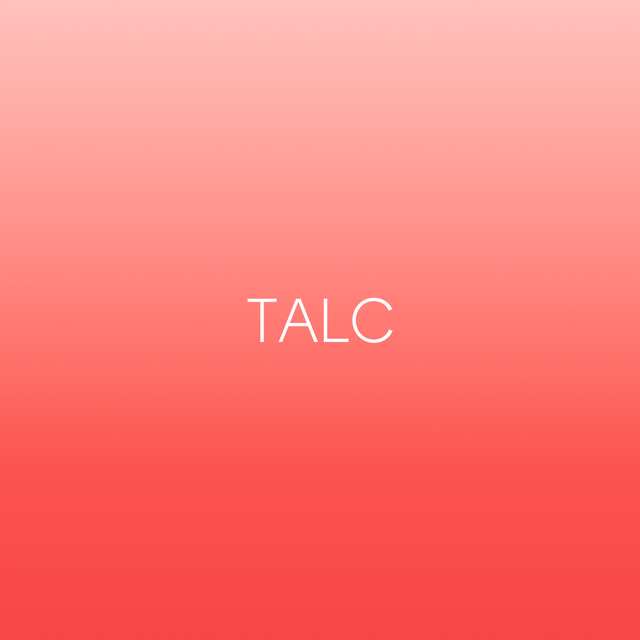 text displaying the word talc on a gradient background