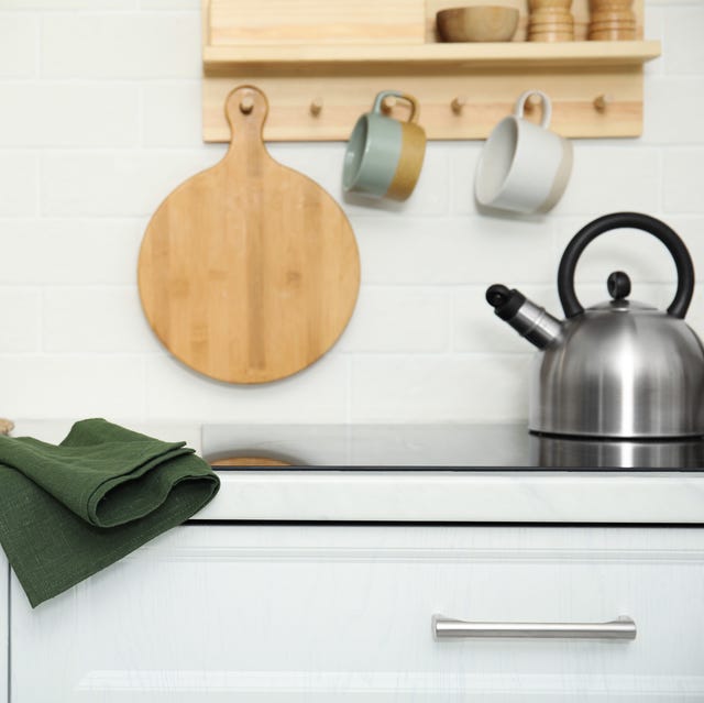 Clean towel on white countertop in kitchen clean towel on white countertop in kitchen