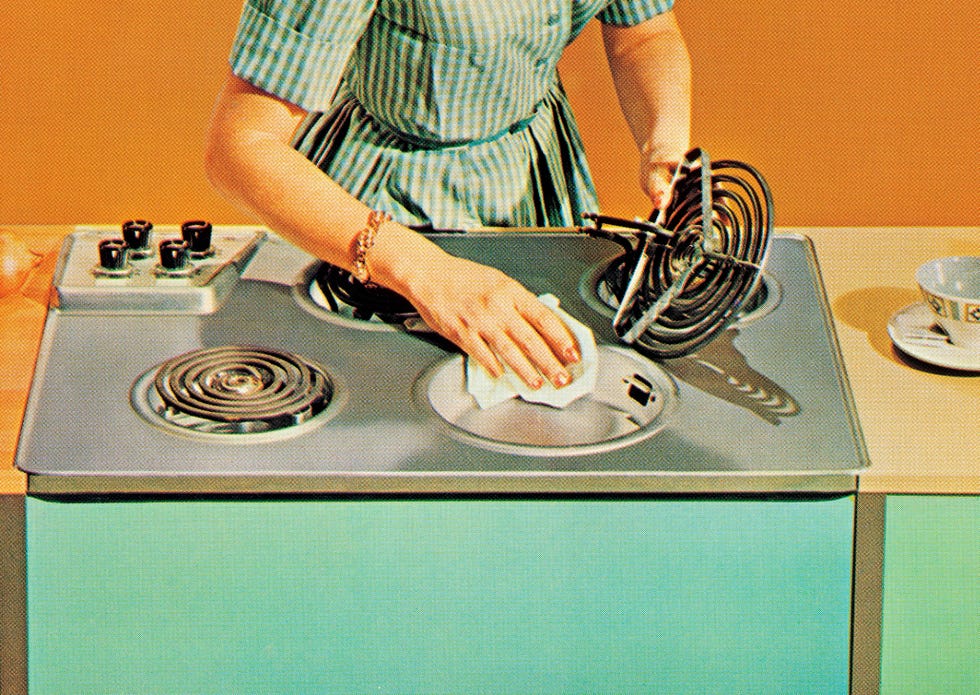 cleaning a stovetop