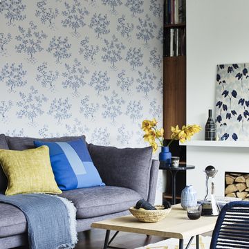 bring a sense of serenity to your home with delicate floral patterns, stripped back furniture and natural materialscushions in golden hues and sky blue shades look stunning piled on a grey sofa furniture with clean lines allows light to circulate around the room