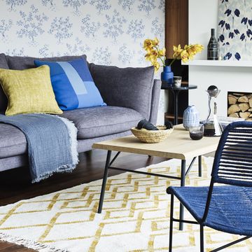 bring a sense of serenity to your home with delicate floral patterns, stripped back furniture and natural materialscushions in golden hues and sky blue shades look stunning piled on a grey sofa furniture with clean lines allows light to circulate around the room