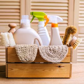 cleaning eco set for different surfaces in home.