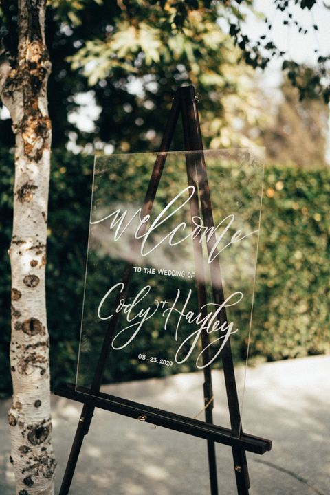 clear welcome sign fall wedding ideas