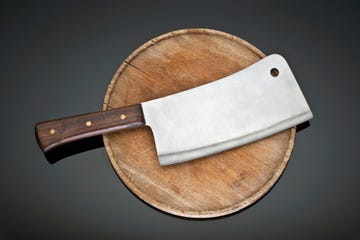 cleaver on a cutting board