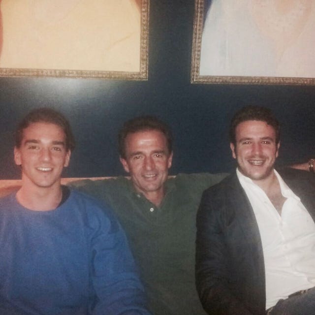 clemente lequio en una foto de instagram con su padre, alessandro, y su hermano aless