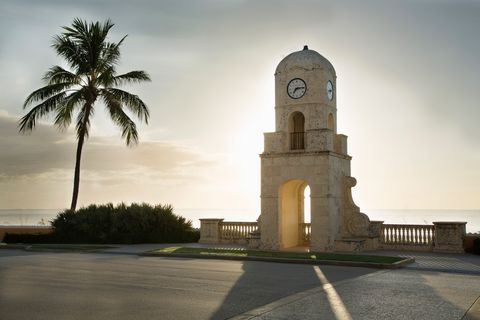 clock tower at worth avenue, palm beach,