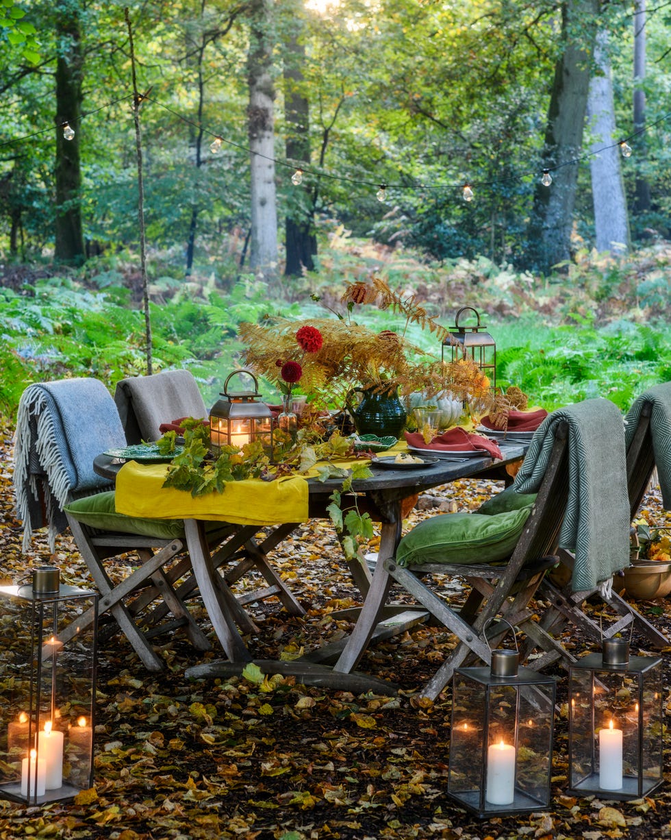 clodagh mckenna autumn woodland dinner party feast pumpkins sticky figgy cake