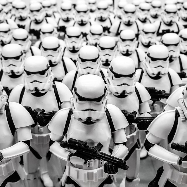 tokyo, japan   feb 19 2017, stormtroopers army figures display  shutterstock id 668756629 purchaseorder   job   client   other