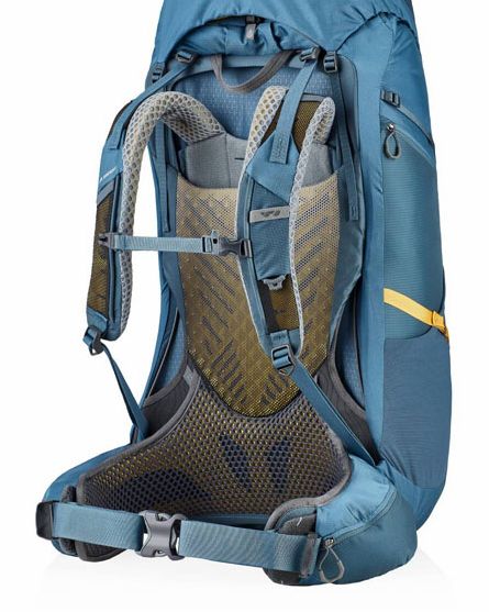 Back panel of Gregory Maven 65 backkpack that is designed to sit next to your back.
