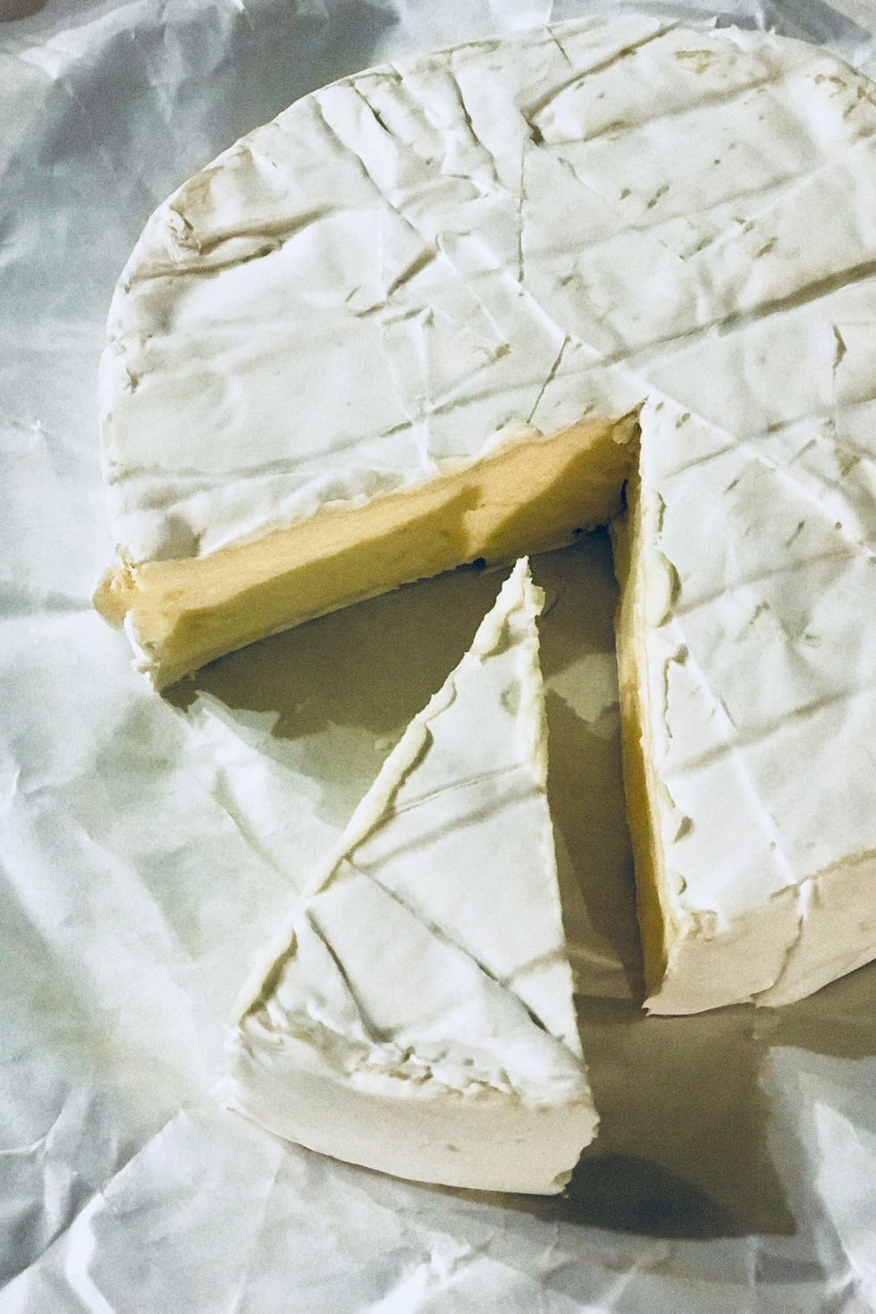 close up of a brie cheese