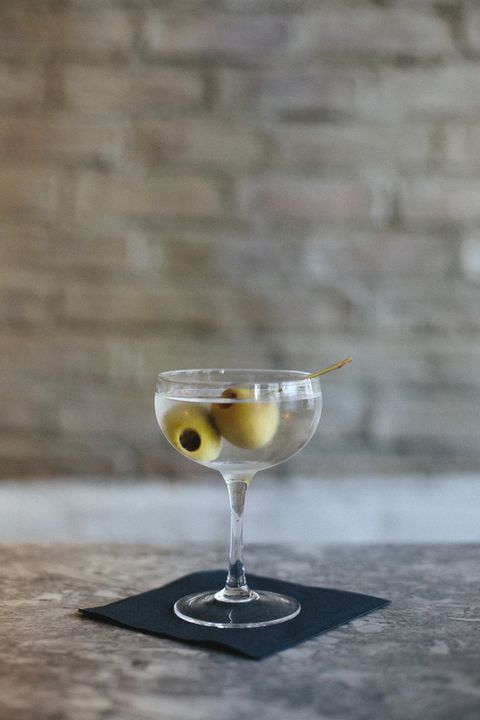 Close up of a Martini at a city restaurant.
