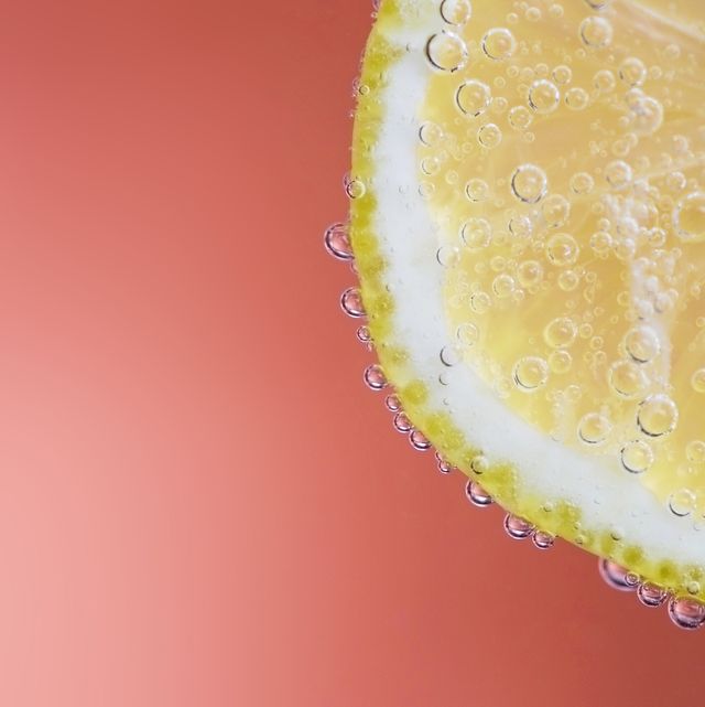 Close up of a slice of lemon