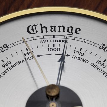 close up of aneroid barometer
