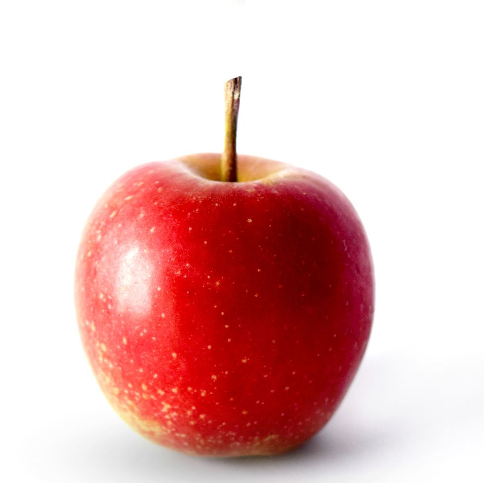 apple against white background