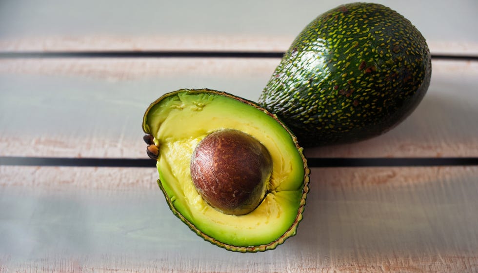 close up of avocados on table