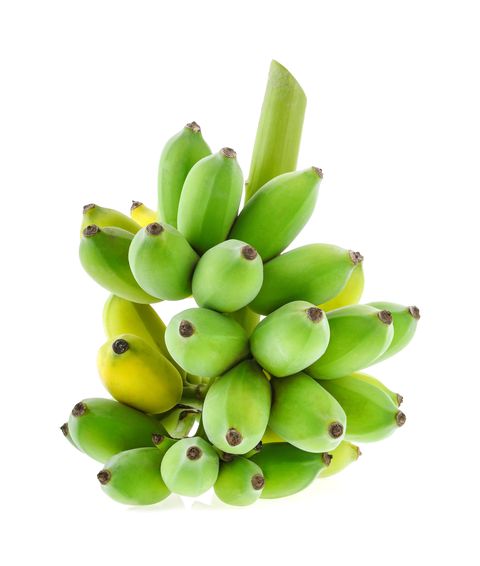 Close-Up Of Bananas Over White Background
