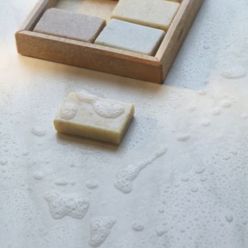 close up of box of soaps