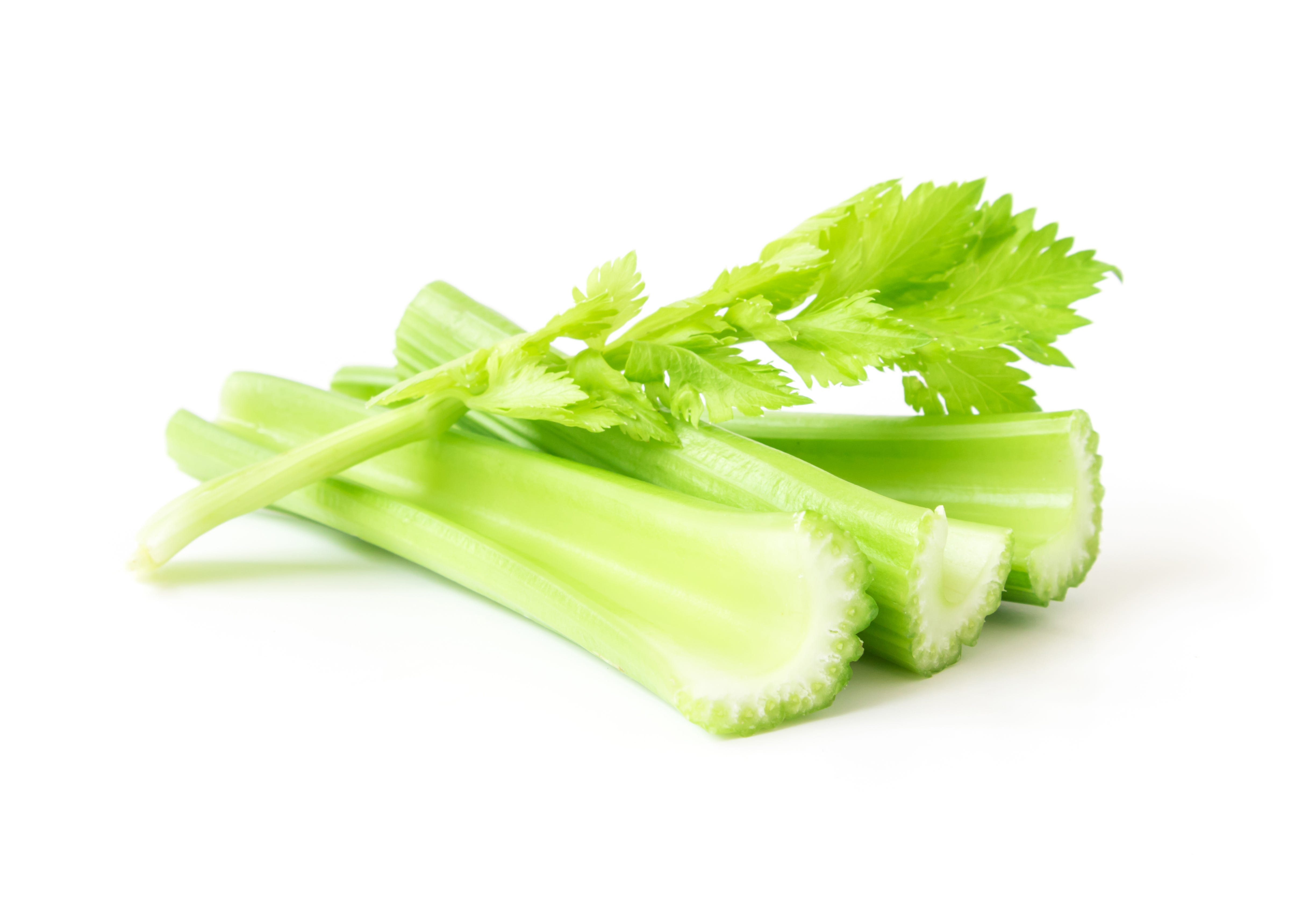 Close-Up Of Celery On White Background